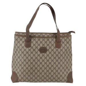 GUCCI GG Supreme Tote Bag PVC Beige